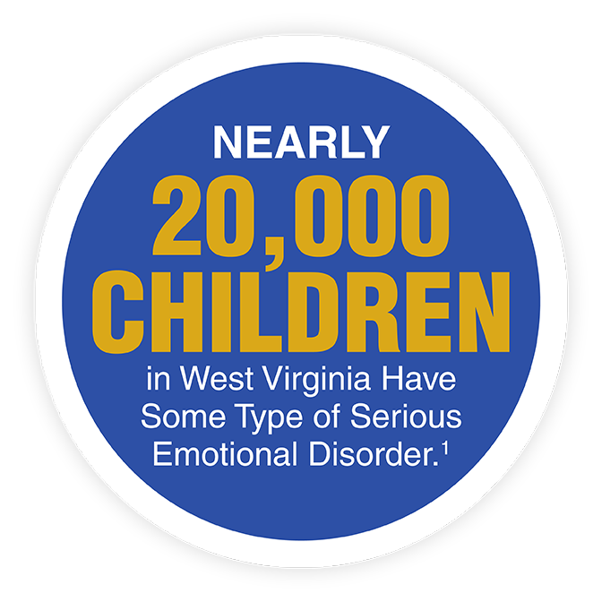Nearly 20,000 children in West Virginia have some type of serious emotional disorder