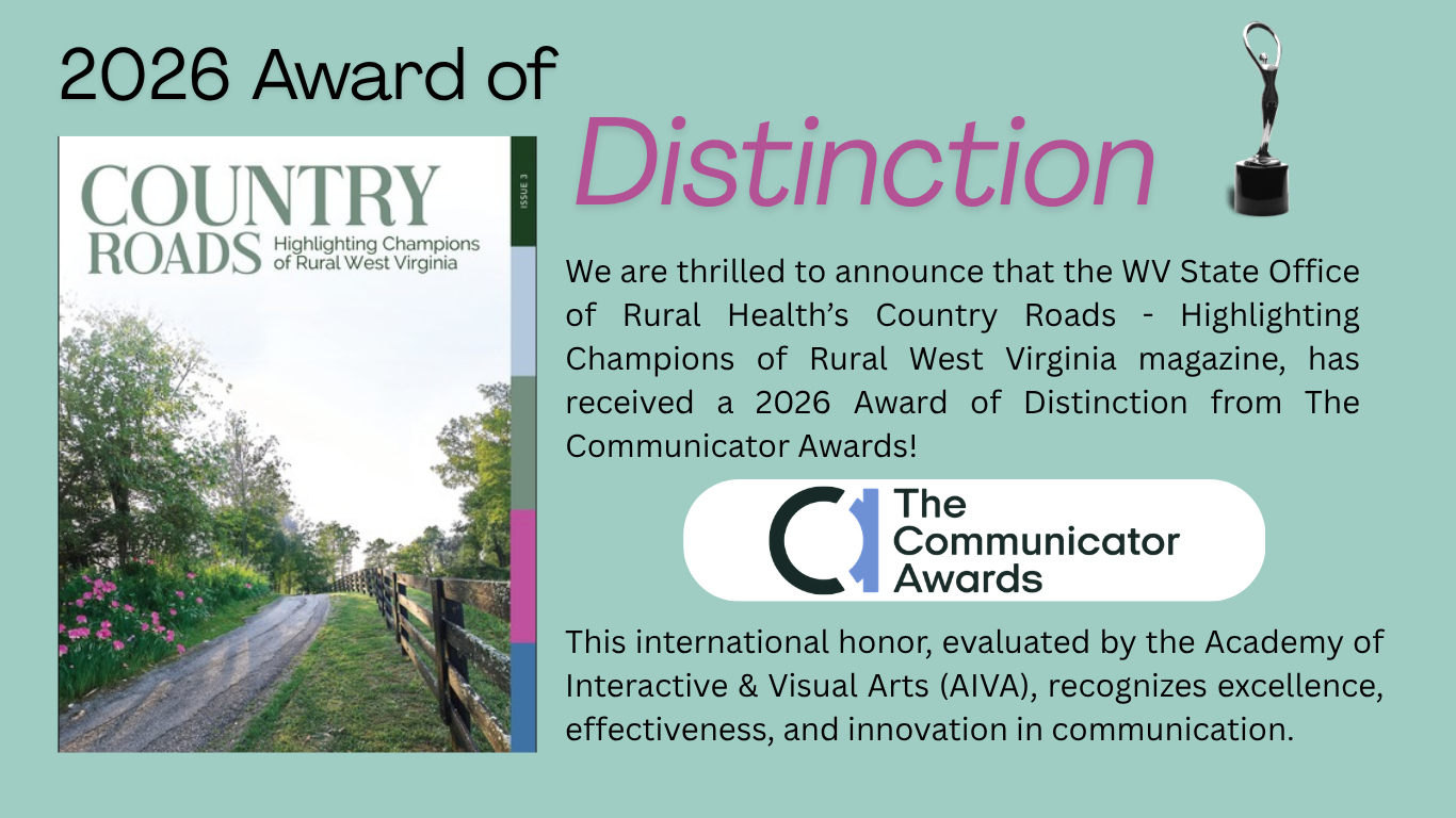  Country Roads Magazine wins 2026 Award of Distinction from The Communicator Awards